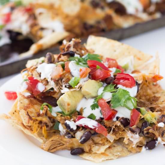 Shredded BBQ Chicken Nachos - Recipe photo by A Classic Twist