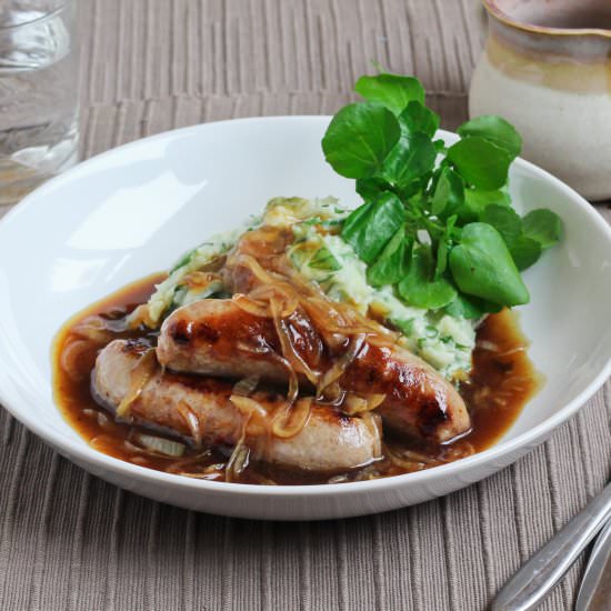 Sausage and Watercress Mash - Recipe photo by Snacktothefuture
