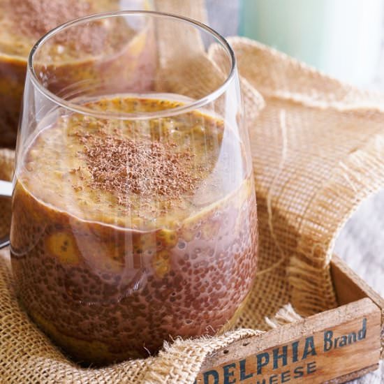 Pumpkin Chocolate Chia Pudding - Recipe photo by Running to the Kitchen