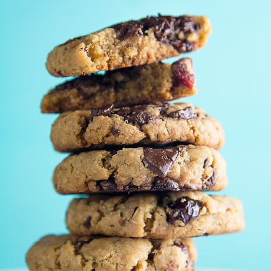 Dark Chocolate & Cranberry Cookies - Recipe photo by nitinbud
