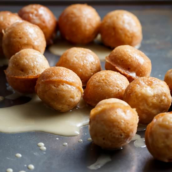 Maple Apple Fritter Donut Holes - Recipe photo by Cafe Delites
