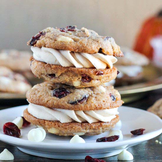 Pumpkin Spice Cookie Sandwiches - Recipe photo by bakerita