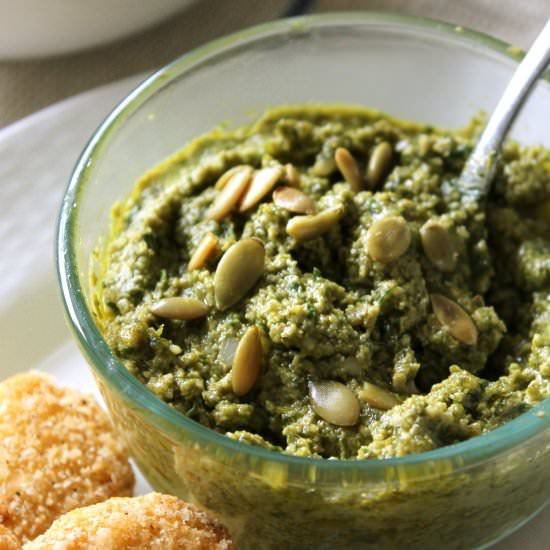 Pumpkin Seed Pesto - Recipe photo by thekitchenprep
