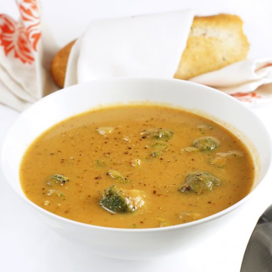 Lighter Broccoli and Cheese Soup - Recipe photo by bluegrassbites