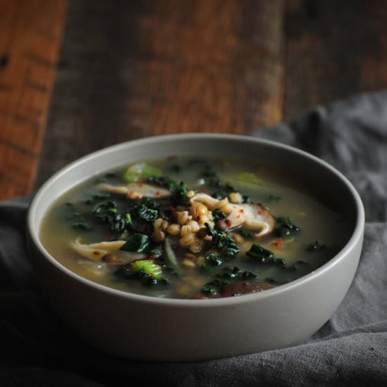 Tarragon, Mushroom & Barley Soup - Recipe photo by drumbeets