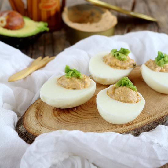 Eggs Stuffed with Mussels Cream - Recipe photo by Mi Gran Diversion