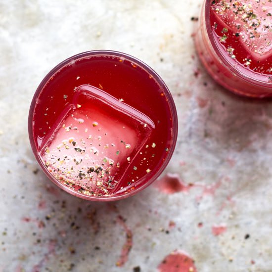 Black Peppercorn + Cranberry Shrub - Recipe photo by withfoodandlove