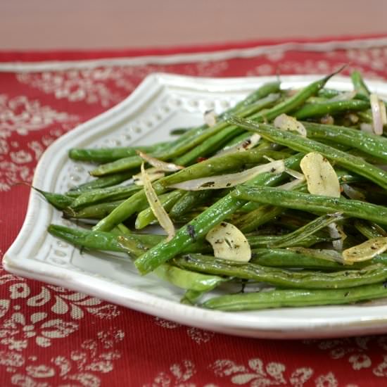 Roasted Green Beans with Herbs - Recipe photo by For the Love of Cooking