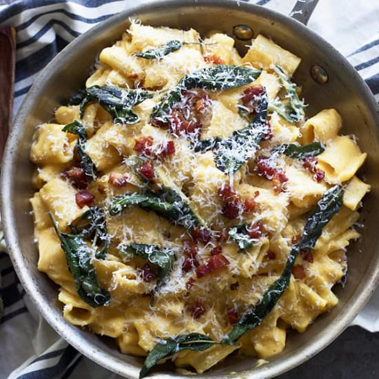 Creamy Butternut Squash Rigatoni - Recipe photo by cookingforkeeps