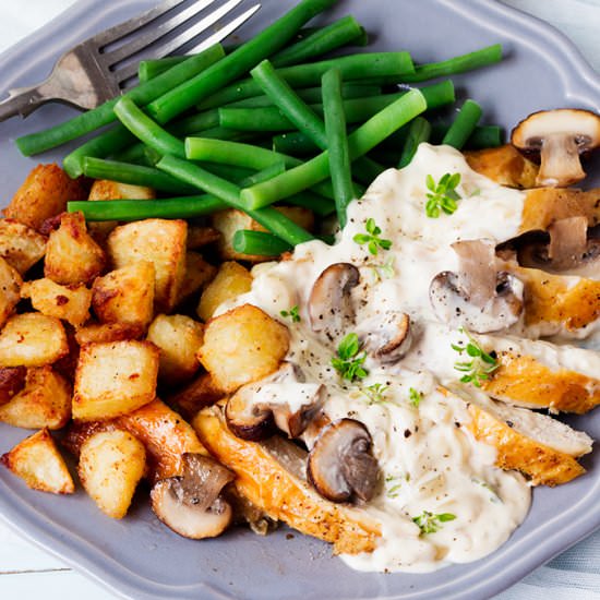 Chicken Creamy White Wine Sauce - Recipe photo by KitchenSanctuary