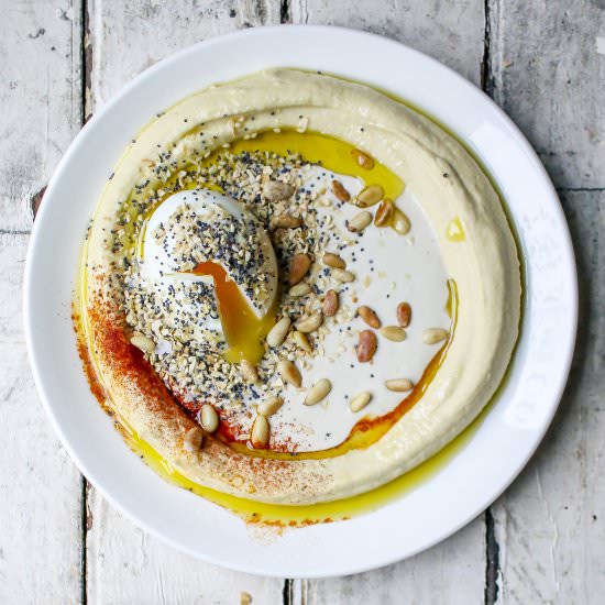 Hummus w/ Soft Boil Egg - Recipe photo by iwillnoteatoysters