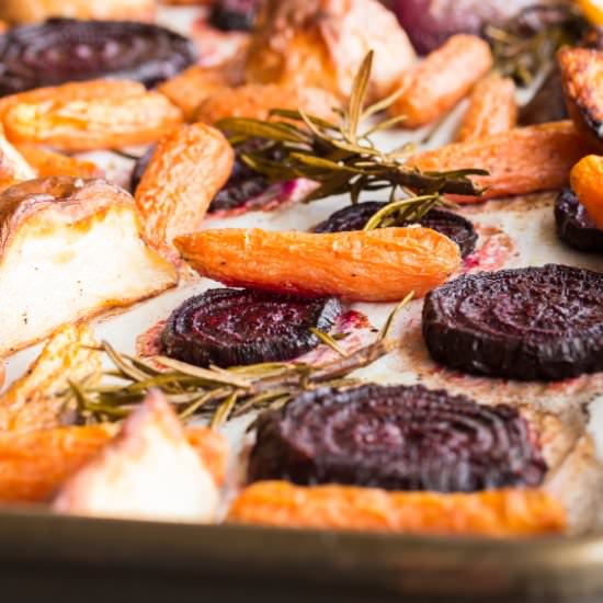 Herb Roasted Root Vegetables - Recipe photo by Culinary Therapy