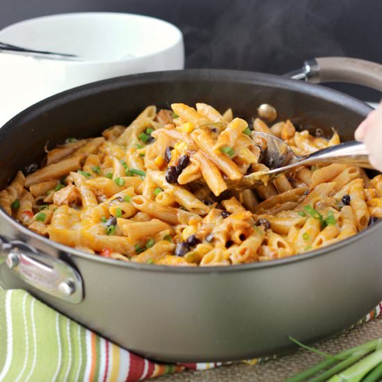 Four Cheese Chicken Enchilada Pasta - Recipe photo by mykitchencraze