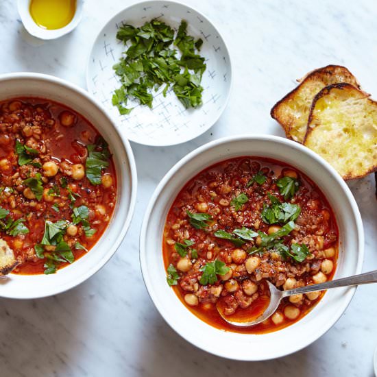 Chickpeas, Farro, and Chorizo - Recipe photo by Marley Spoon