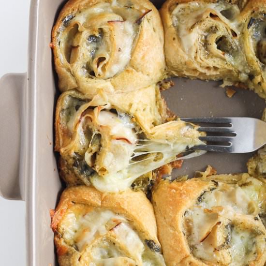 Cheesy Turkey Pesto Rolls - Recipe photo by bakerita