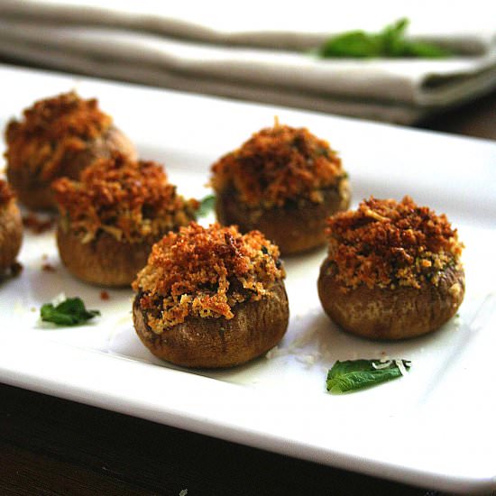Parmesan Basil Stuffed Mushrooms - Recipe photo by strawmarysmith