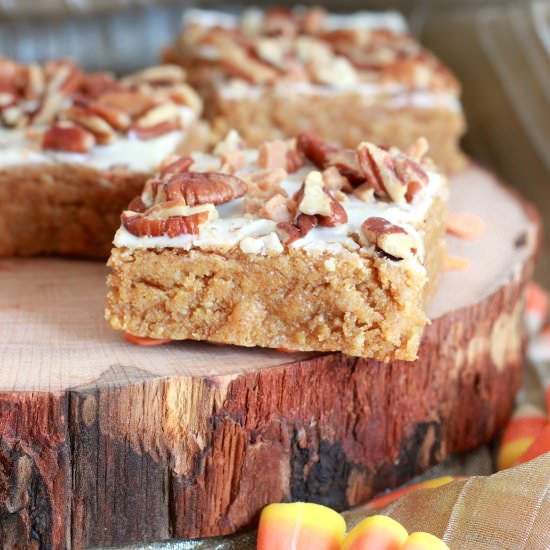 Pumpkin Pie Protein Squares - Recipe photo by Summer Bakes