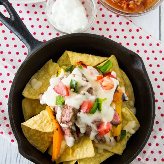 Grilled Steak Fajita Nachos - Recipe photo by saygraceblog