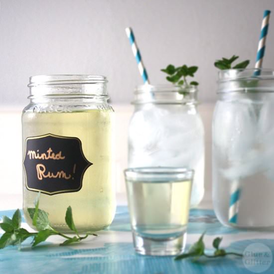 Homemade Mint Rum - Recipe photo by glueandglitter