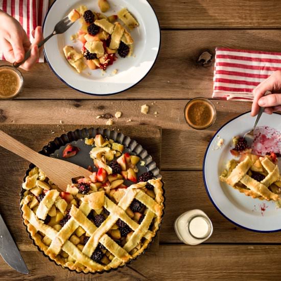 Blackberry and Apple Lattice Pie - Recipe photo by HelloFreshUK