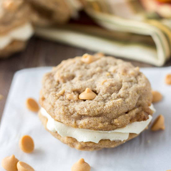 Butterscotch Cookie Sandwiches - Recipe photo by A Classic Twist