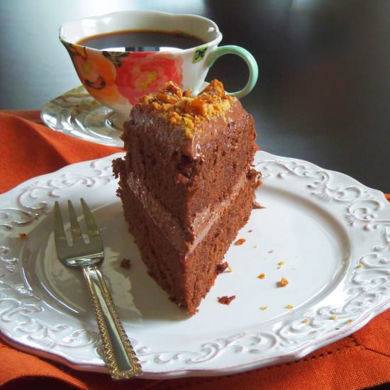 Chocolate Cake with Walnut Brittle - Recipe photo by simplyromanesco