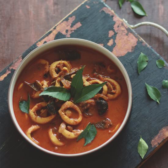 Kerala Squid Curry - Recipe photo by rekhavengalil