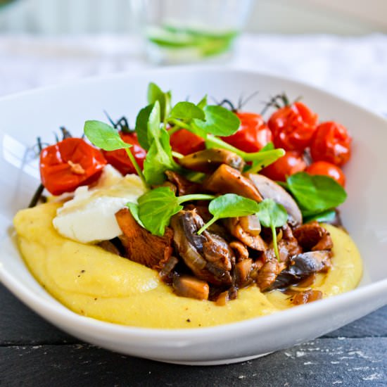 Polenta with Balsamic Mushrooms - Recipe photo by Health Inspirations