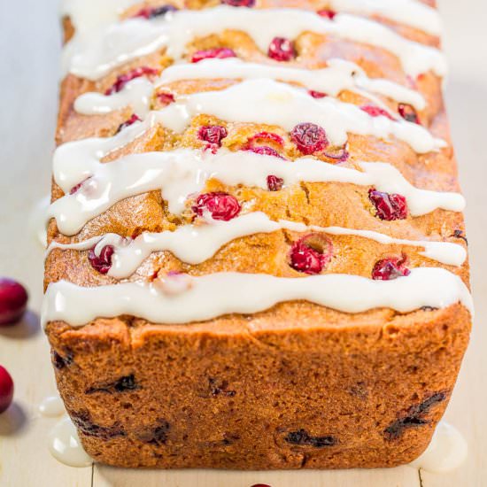 Cranberry Orange Bread with Glaze - Recipe photo by Averie