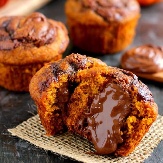 Pumpkin Nutella Muffins - Recipe photo by pumpkinnspice