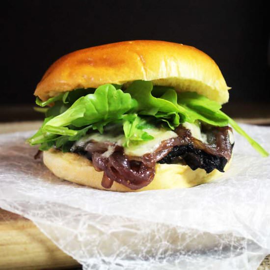 Portobello Caramelized Onion Burger - Recipe photo by susanstable