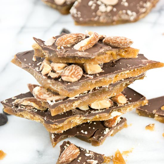 Smoked Almond Toffee - Recipe photo by The Sugar Coated Cottage