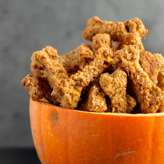 Pumpkin & Peanut Butter Dog Treats - Recipe photo by barktime
