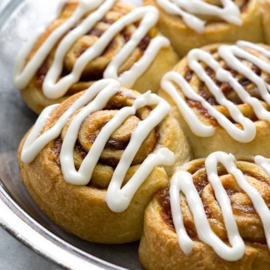 Easy Pumpkin Cinnamon Rolls - Recipe photo by ChefSavvy