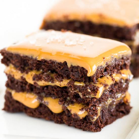 Mini Chocolate Caramel Layer Cakes - Recipe photo by Shineshka
