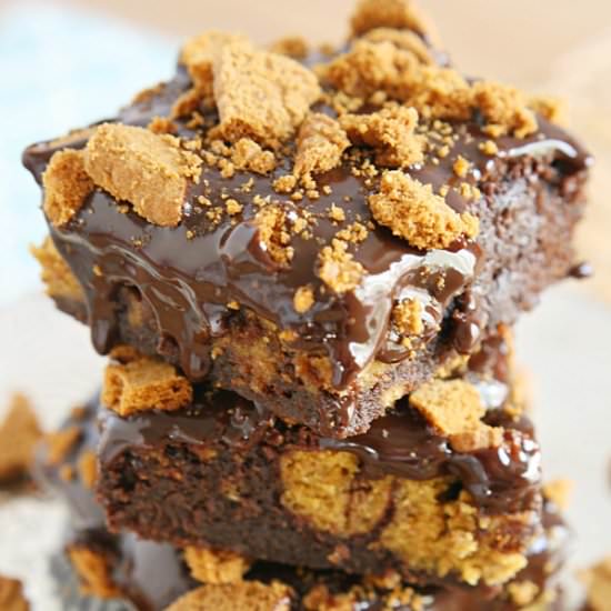 Biscoff Pumpkin Brookies Bars - Recipe photo by yummycrumble