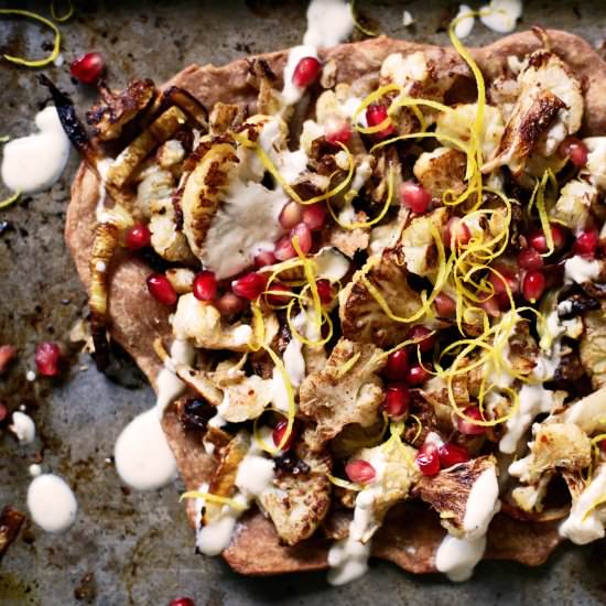 Moroccan Cauliflower Flatbread - Recipe photo by yummybeet