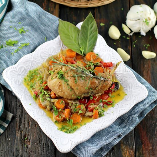Rabbit and Vegetable Bake - Recipe photo by peasandpeonies