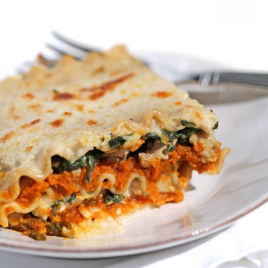 Pumpkin and Turkey Lasagna with Spinach - Recipe photo by RaisinandFig