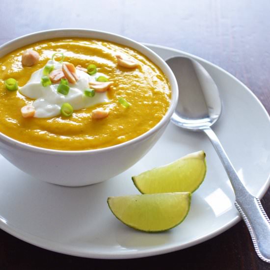 Spicy Pumpkin and Coconut Soup - Recipe photo by thathealthykitchen