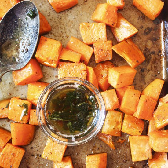 Brown Butter and Sage Sweet Potatoes - Recipe photo by thegarlicdiaries
