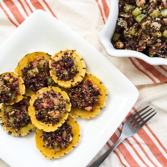 Quinoa Stuffed Squash Rings - Recipe photo by Petite Canteen