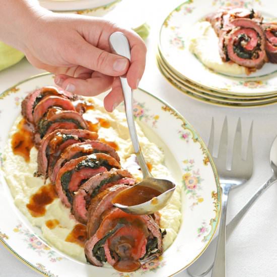Beef Roulade w/ Celeriac Puree - Recipe photo by SimpleSeasonal