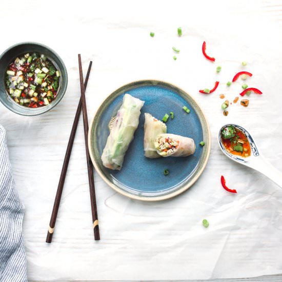 California Leftover Spring Rolls - Recipe photo by lifeonaplateblog