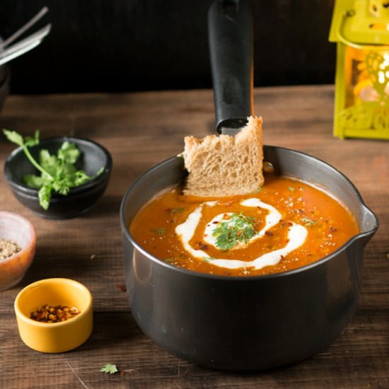 Roasted sweet potatoes & cumin soup - Recipe photo by currytrail
