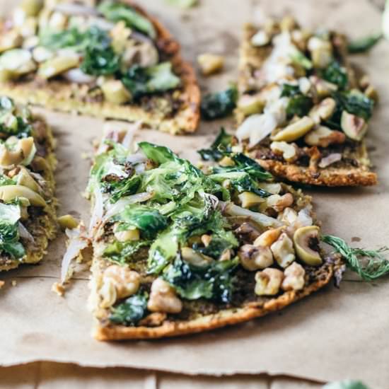 Socca + beet top pesto - Recipe photo by rootingthesun