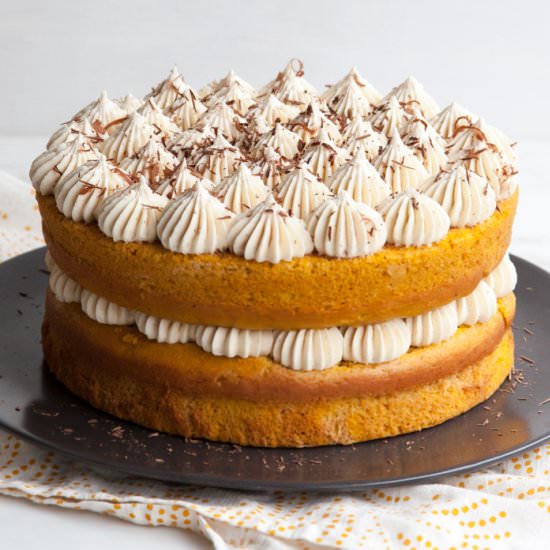 Pumpkin Tiramisu Cake - Recipe photo by thecakeblog