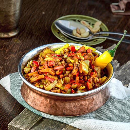 PUMPKIN RIND STIR-FRY - Recipe photo by Anu@MyGingerGarlicKitchen
