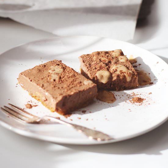 Chocolate peanut butter cream bars - Recipe photo by aglassjar