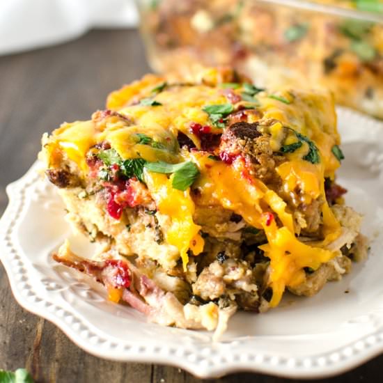 Turkey and Cheese Bread Pudding - Recipe photo by The Flavor Bender